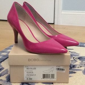 BCBG Pink Patent Pumps